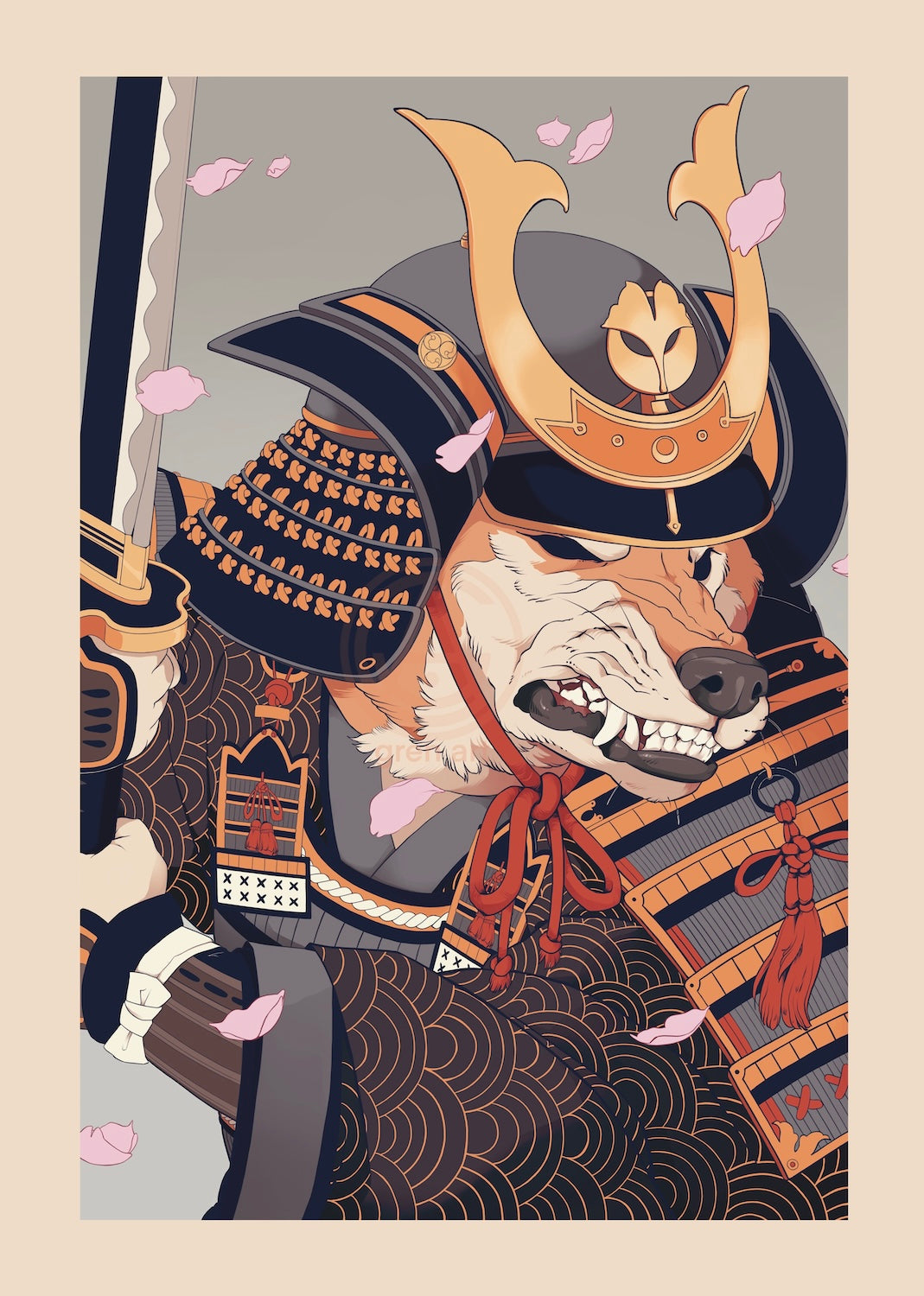 Samurai Shiba – Print (US)