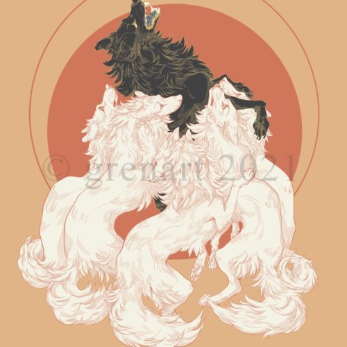 wolf lifted by wolves print
