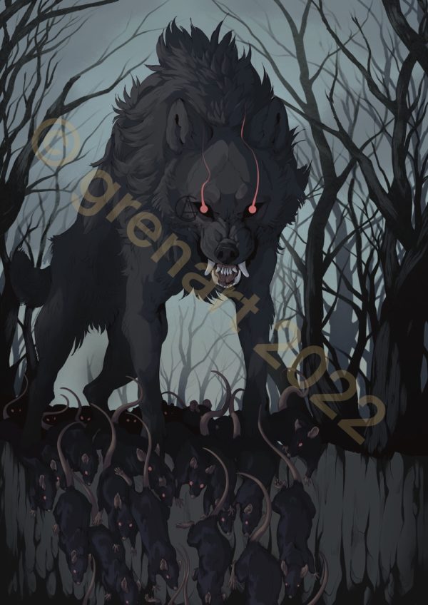 art print plague wolf